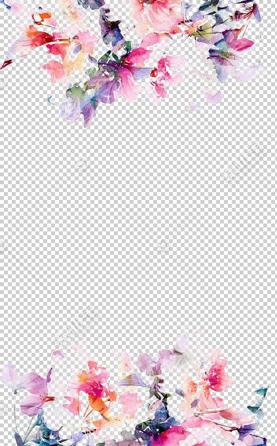 Iphone 5s花纸 水彩花边框 粉红色的花朵在白色背景png剪贴画水彩免抠素材下载 图片id 免抠花卉 免抠素材 淘图网