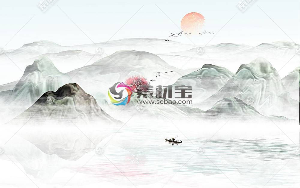 中国风山水花鸟装饰画