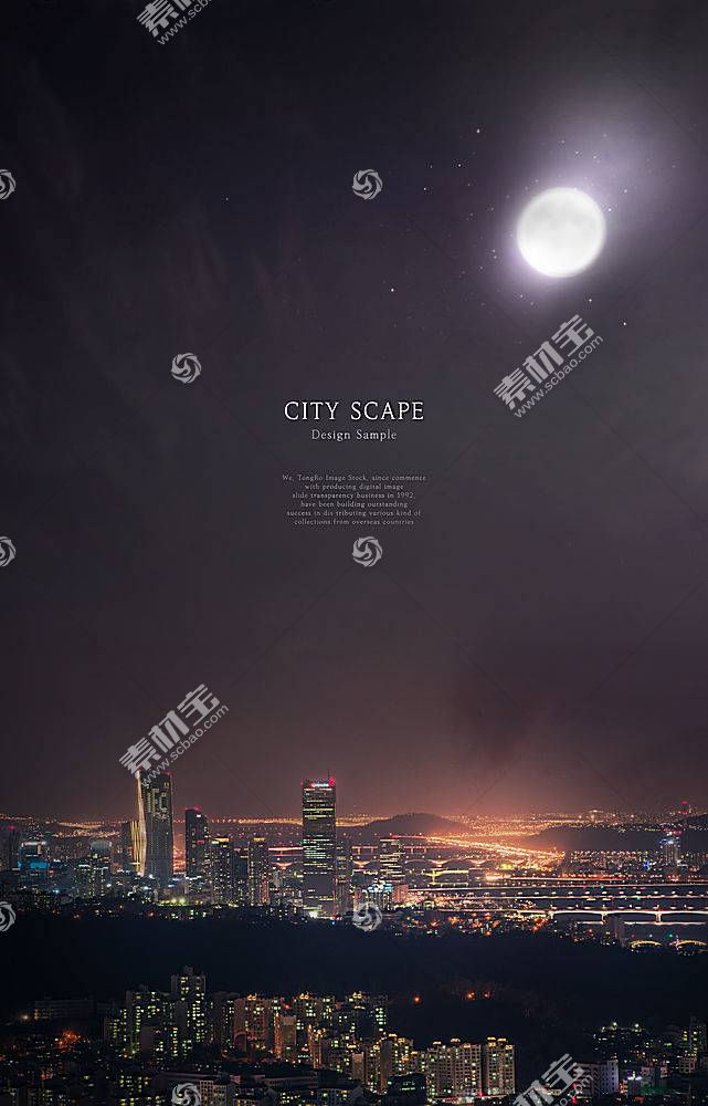 时尚现代城市夜景主题海报设计