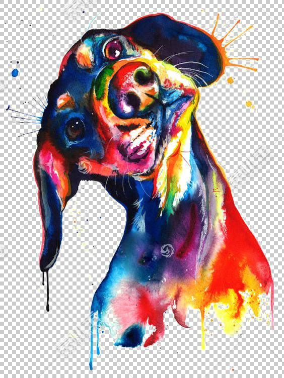 水彩动物 现代艺术 水彩画 狗 Wienerdog Lap犬 宠物 动物 画布打免抠素材下载 图片id 其它元素 Png素材 素材宝scbao Com