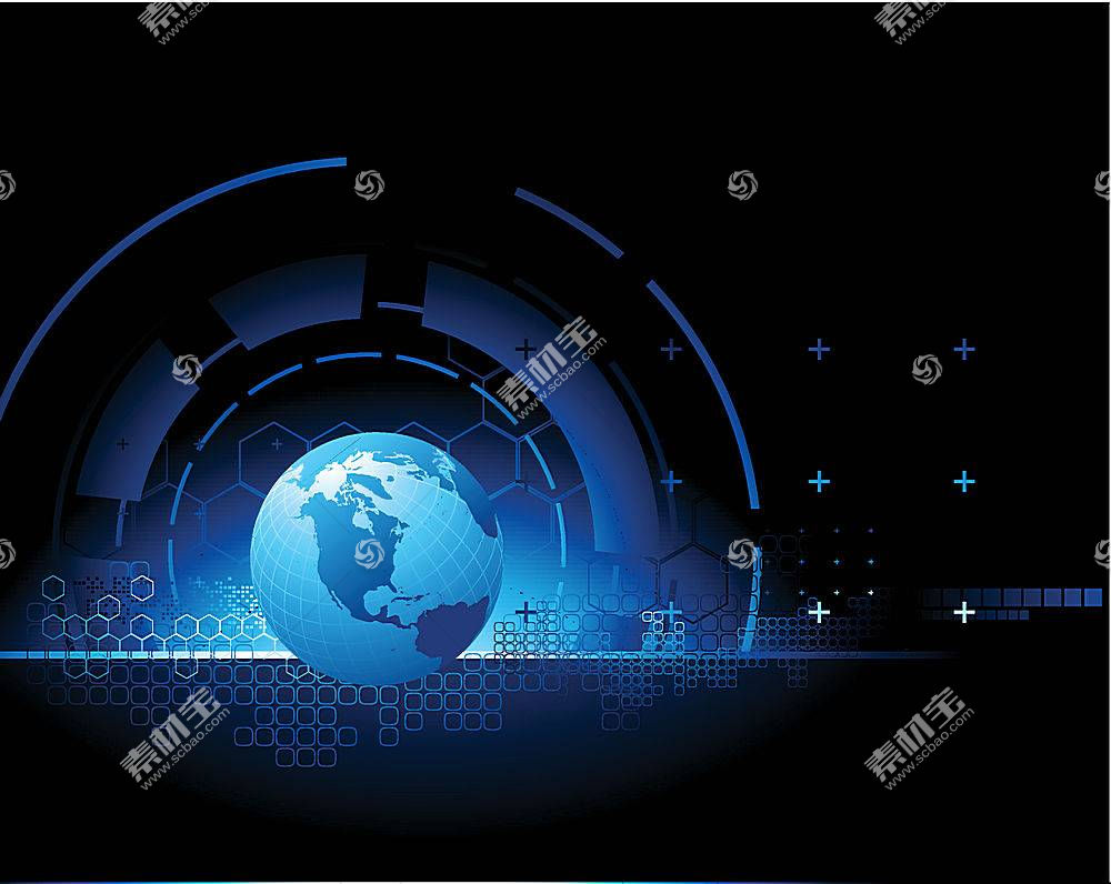 蓝色地球主题背景矢量素材矢量图片 图片id 通讯科技 现代科技 矢量素材 淘图网taopic Com