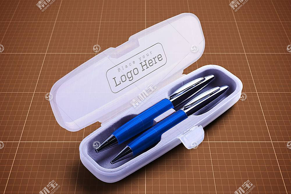 钢笔和钢笔盒子样机