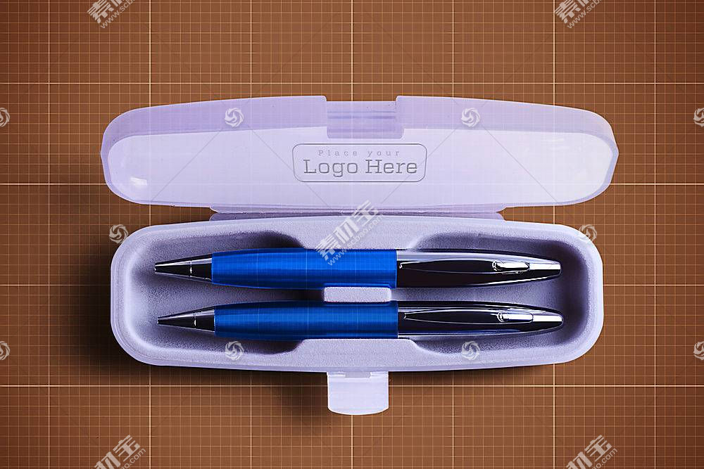 钢笔和钢笔盒子样机