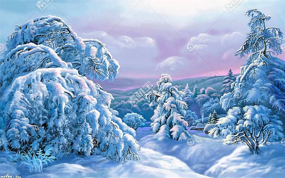 冬天的 绘画 风景 森林 树 雪 壁纸 高清壁纸图片下载 图片id 其它壁纸 高清壁纸 素材宝scbao Com