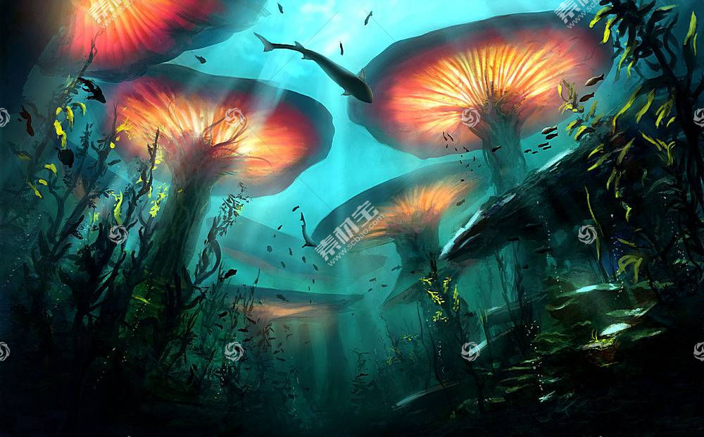 幻想 在水下 植物 阳光 自然 鱼 壁纸 高清壁纸图片下载 图片id 其它壁纸 高清壁纸 素材宝scbao Com