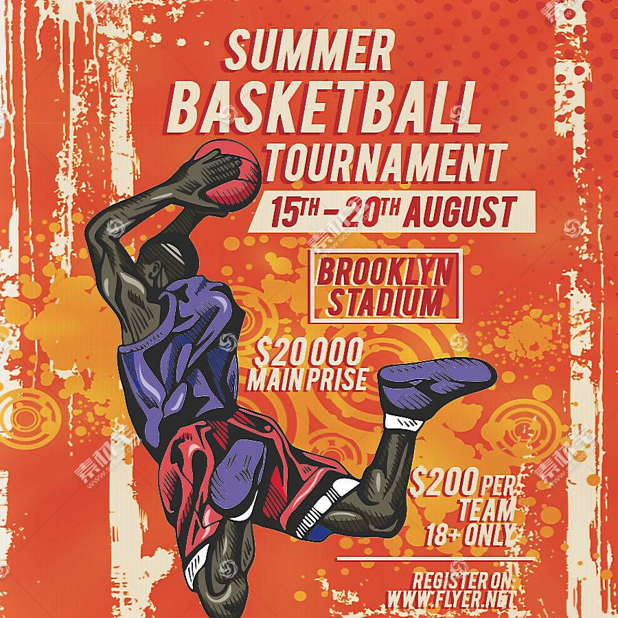 夏日篮球运动男子橙色背景海报设计模板下载 图片id 海报设计 广告设计模板 Psd素材 淘图网taopic Com
