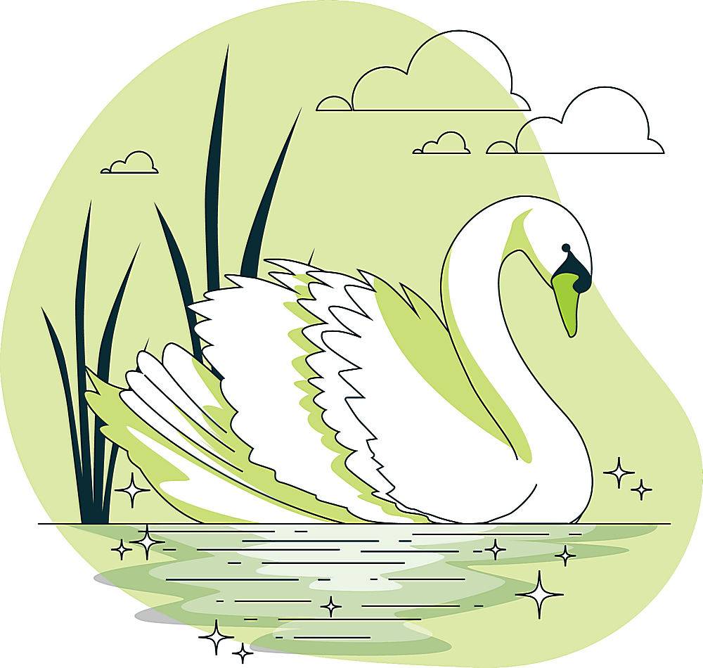 天鹅动物插画设计矢量图片(图片id:2815629)