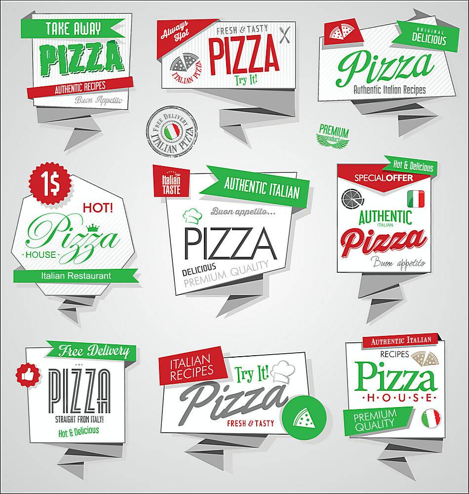 披萨食物创意电商通用促销打折标签标贴设计