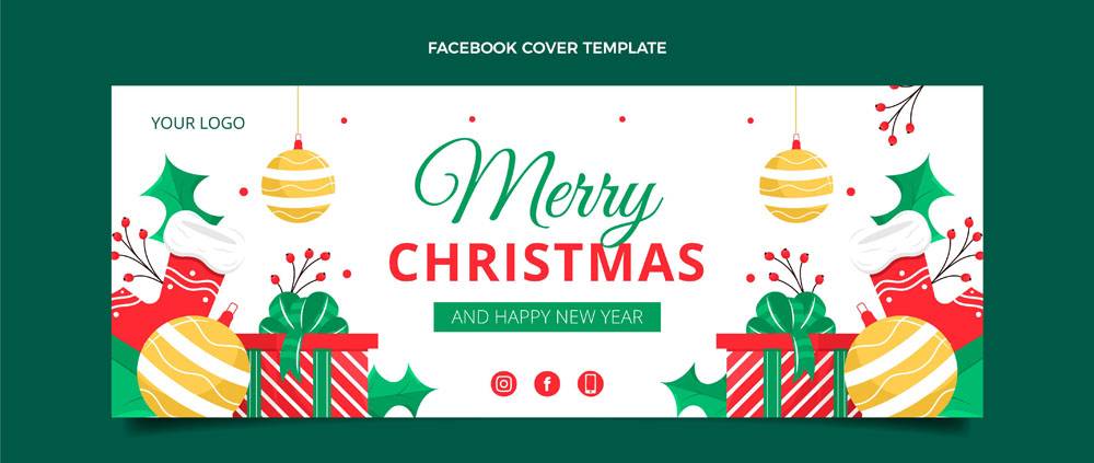 平面圣诞社交媒体封面模板_19915442